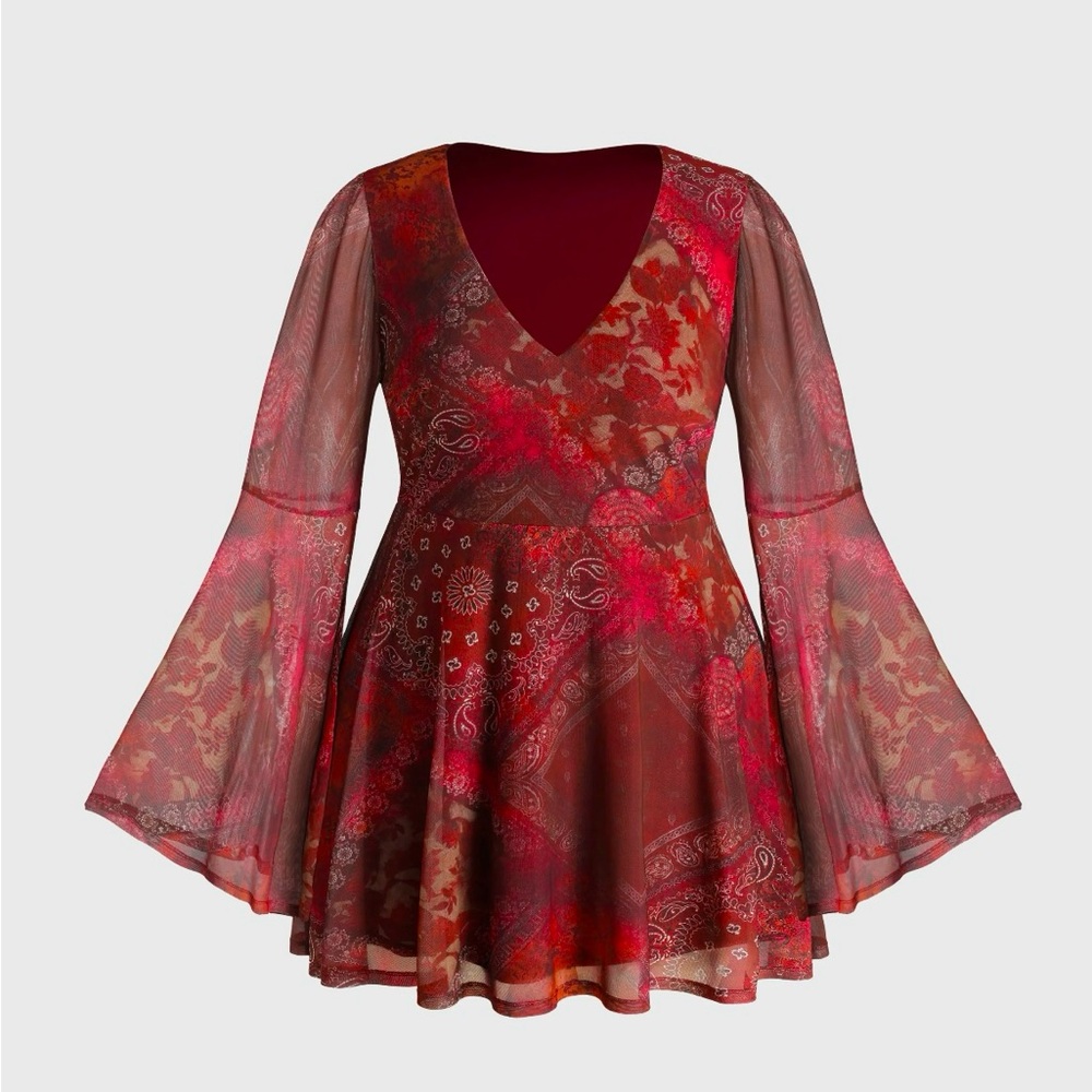 Paisley Mesh Mini Dress